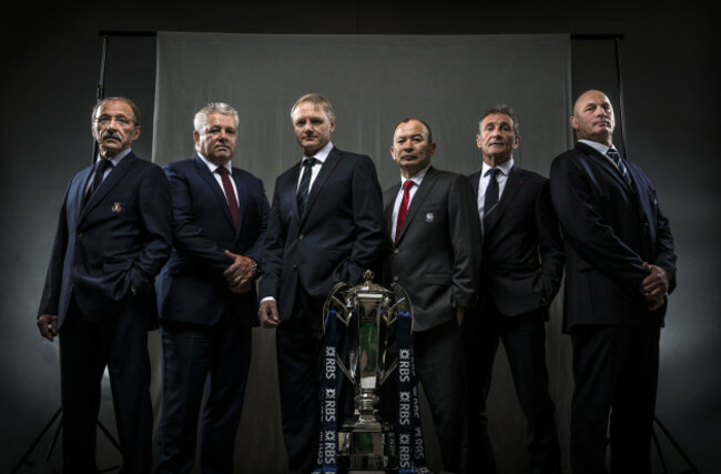 Jacques Brunel, Warren Gatland, Joe Schmidt, Eddie Jones, Guy Noves and Vern Cotter