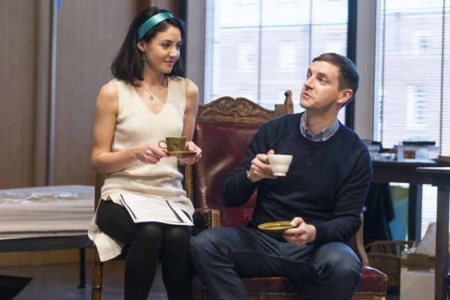 Caoimhe O'Malley and Emmett Kirwan  in rehearsals for Juno and the Paycock by Sean O'Casey at the Gate. Photo by Pat Redmond (1)