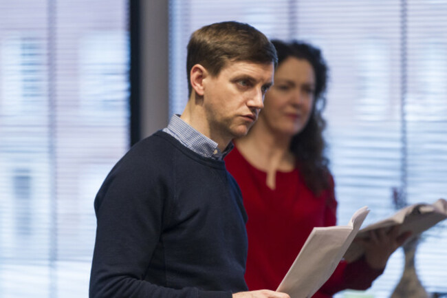 Emmett Kirwan and Derbhle Crotty in rehearsals for Juno and the Paycock by Sean O'Casey at the Gate. Photo by Pat Redmond