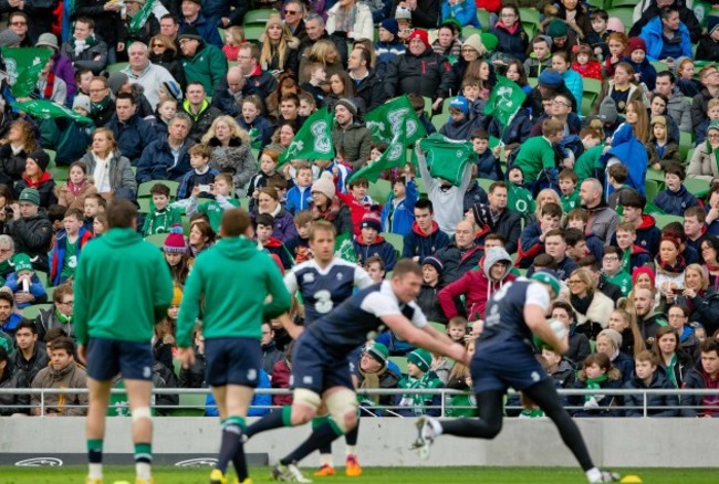 Fans at the open training session in the Aviva Stadium today