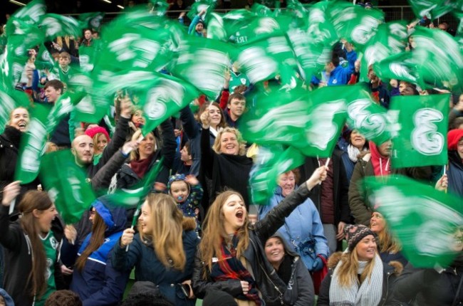 Fans at today's open training session in the Aviva Stadium