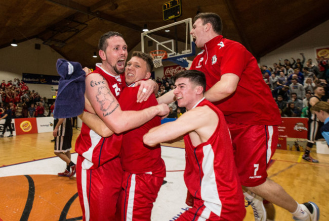 Jason Killeen, Shane Homan, Lorcan Murphy and Rob Daly celebrate