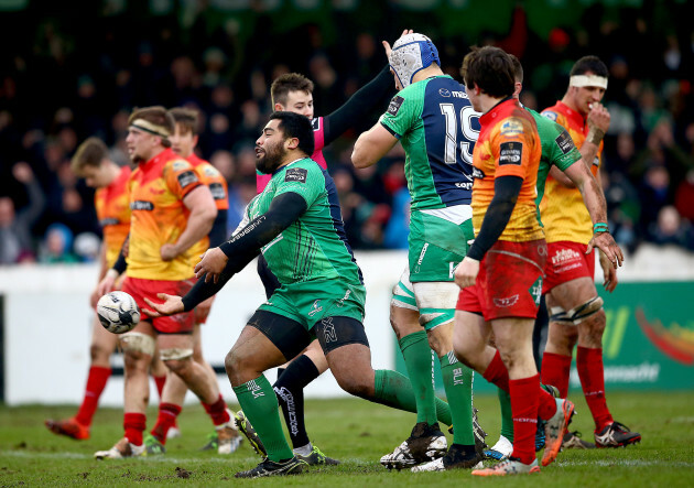 Rodney Ah You celebrates scoring a try