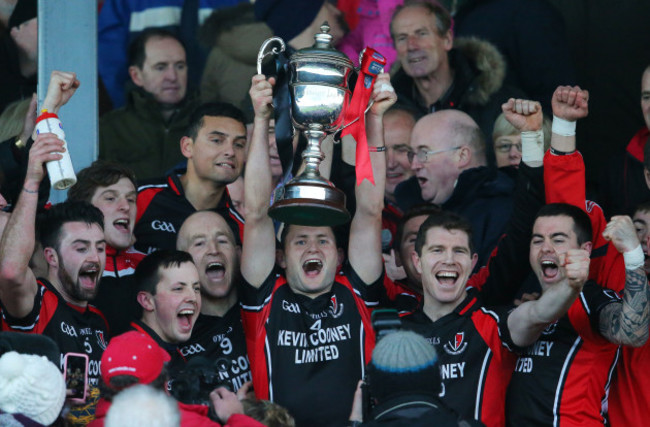 Barry Kehoe lifts the cup