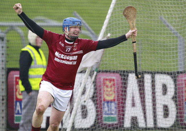 Karl McKeegan celebrates a goal