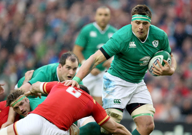 CJ Stander hands off Sam Warburton