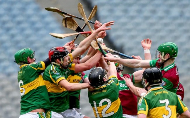 Eoghan Rua and Glemore players battle for the ball