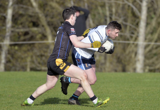 Paddy McBrearty in action with Shane O'Malley