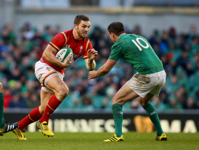 Wales’s George North and Jonathan Sexton