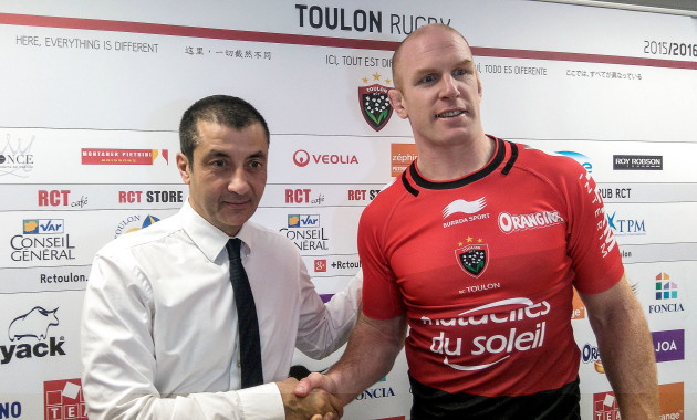 Mourad Boudjellal with new signing Paul OÕConnell