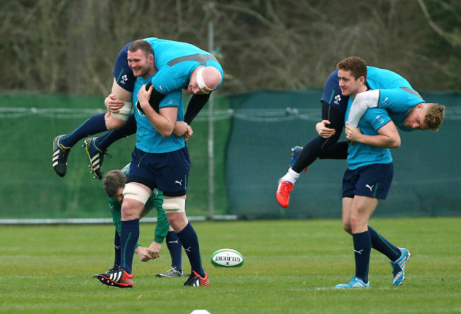 Donnacha Ryan with Paul O'Connell and Paddy Jackson with Ian Madigan