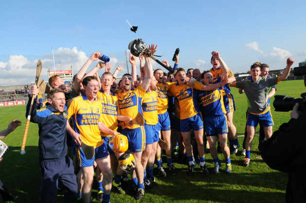 The Sixmilebridge team celebrate winning