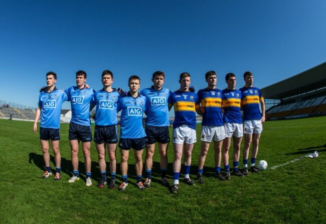 Dublin and Tipperary stand together before the game