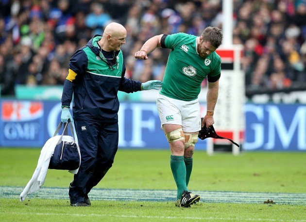 Sean O'Brien goes off injured with Dr. Eanna Falvey