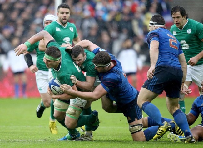 CJ Stander and Robbie Henshaw with Alexandre Flanquart