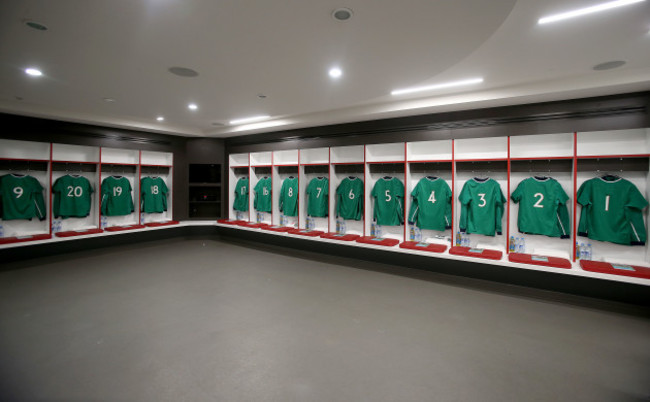 A view of the Ireland changing room ahead of the game