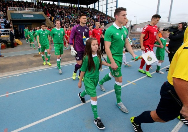 Darragh Lenihan leads out his team