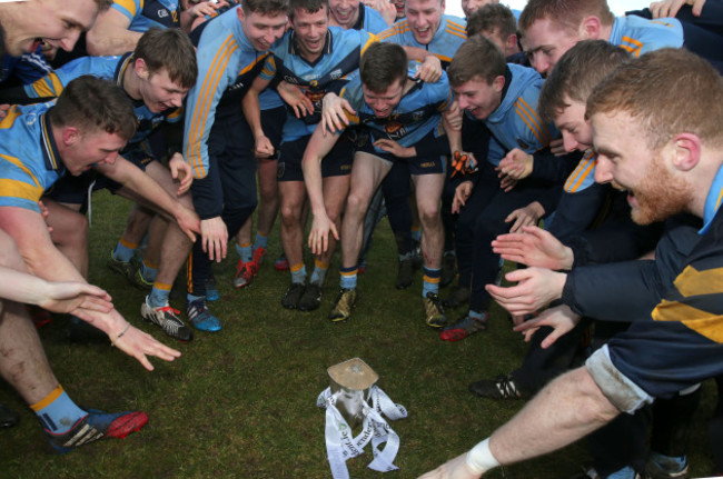 The UCD team celebrate winning the Sigerson Cup