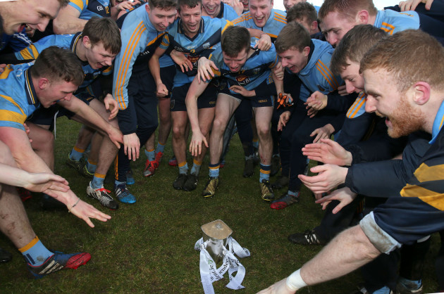 The UCD team celebrate winning the Sigerson Cup