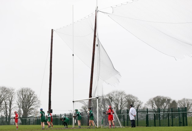 Limerick defend a free in windy conditions