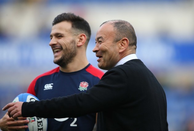 Danny Care and Eddie Jones before the match