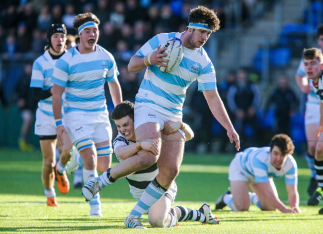 Caelan Doris tackled by Hugh O'Sullivan