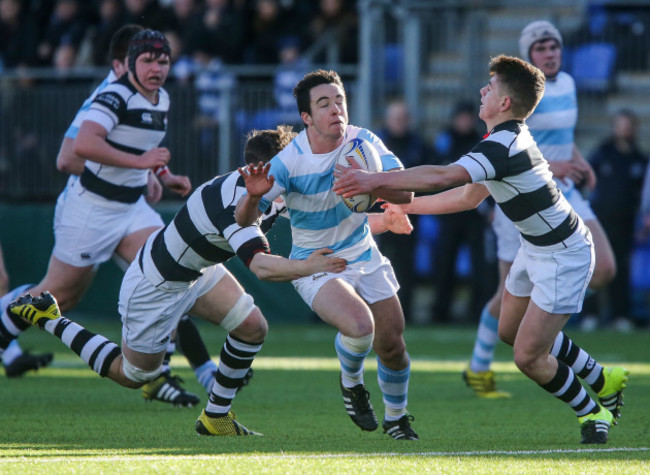 Patrick Patterson tackled by Max Kearney and Paraic Cagney