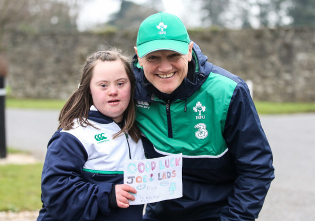 Joe Schmidt and Jennifer Malone before training