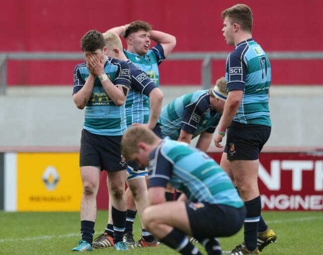 Dejected Castletroy players after the game