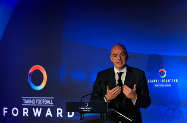 FIFA Presidential Candidate Gianni Infantino Press Conference - Wembley Stadium