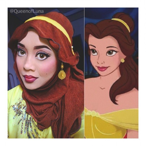 Inspired by Belle from Beauty and the Beast. Requested by Azra. #belle #beautyandthebeast #disneyprincess #disney #disneylover #disneyfan #waltdisney #makeupgeek #disneyside #hijabfashion #hijabstyle #hijab #character #disneycharacter