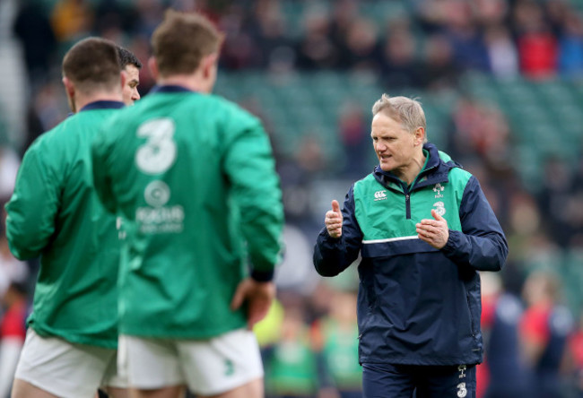 Joe Schmidt during the warm up