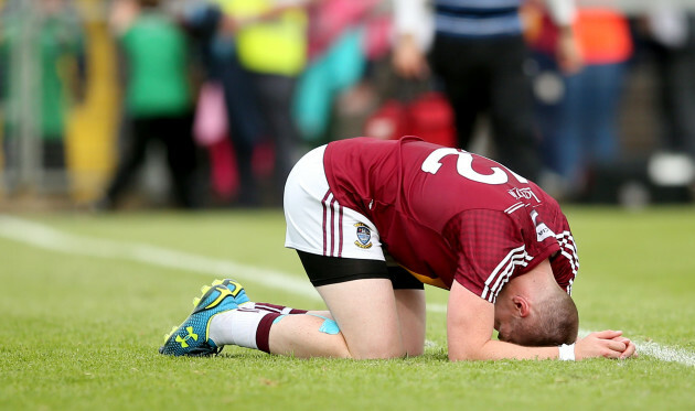 Kieran Martin dejected after the game