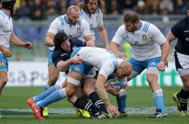 Sergio Parisse with Alasdair Dickinson