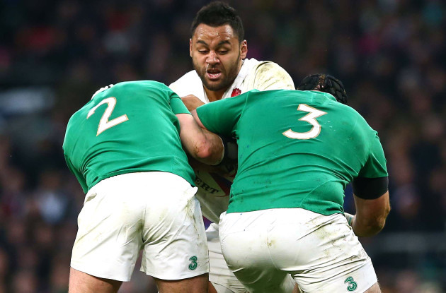 Rory Best and Mike Ross tackle Billy Vunipola