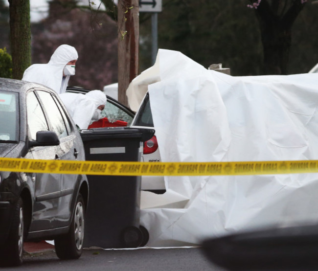 29/2/2016 Gardai Forensic look into the car with a