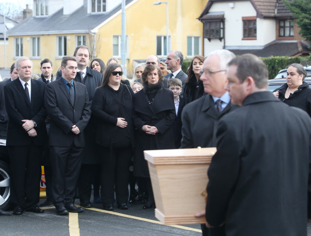 02/03/2016 Frank Kelly funeral. Pictured, the coff