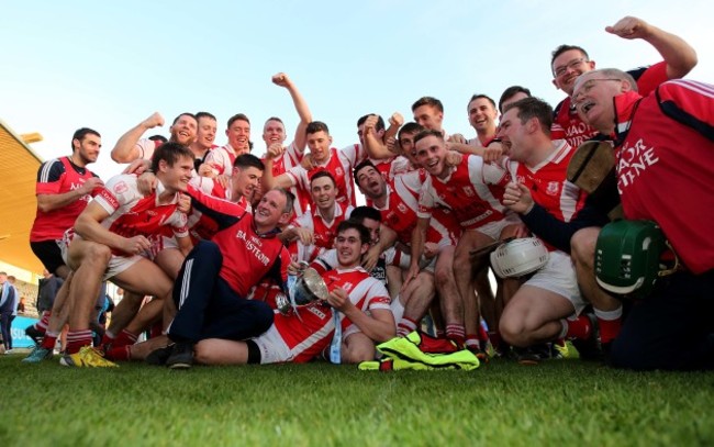 The Cuala team celebrate winning