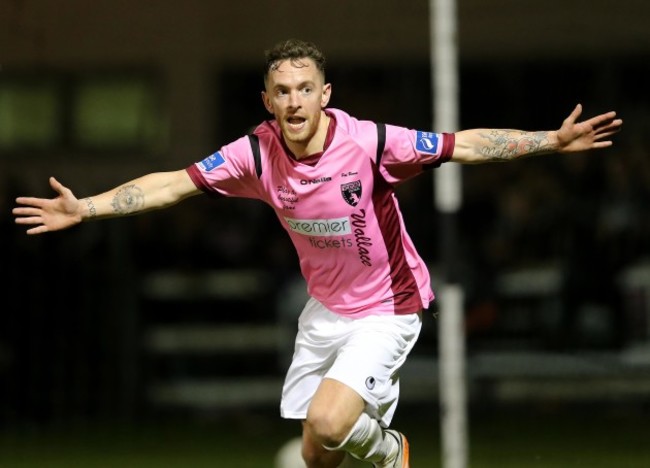 Danny Furlong celebrates scoring