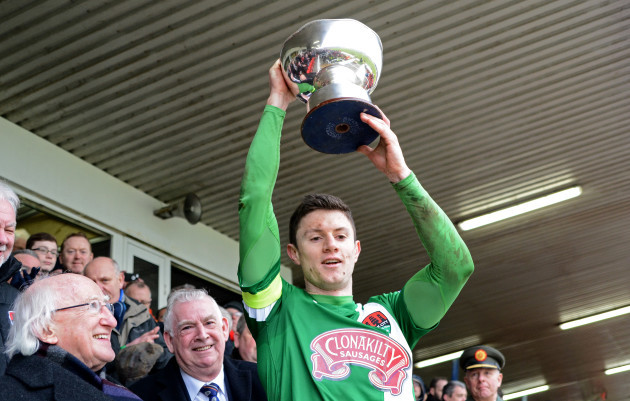 John Dunleavy lifts the cup