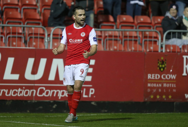 Christy Fagan celebrates scoring his sides second goal