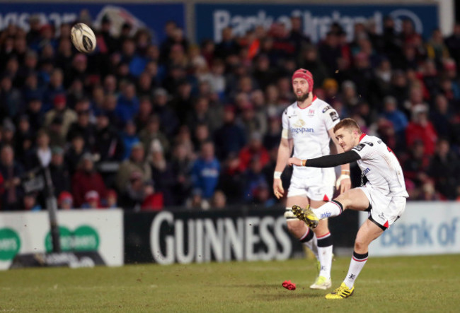 Paddy Jackson kicks a penalty