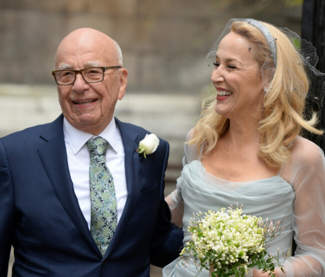 Rupert Murdoch and Jerry Hall wedding