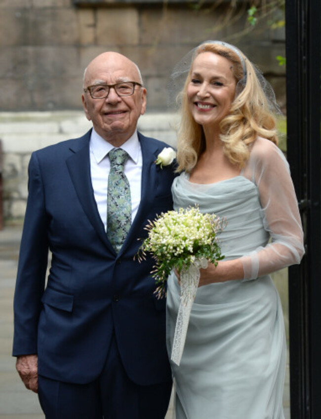 Rupert Murdoch and Jerry Hall wedding