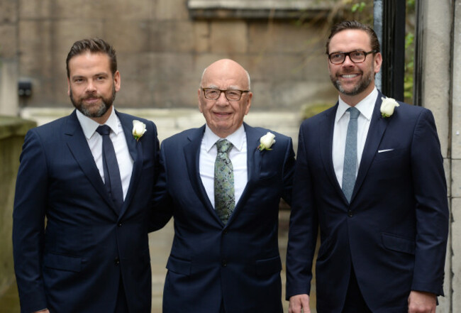 Rupert Murdoch and Jerry Hall wedding