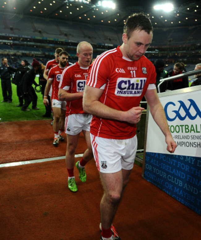 Paul Kerrigan and Mark Collins leave the pitch after the game