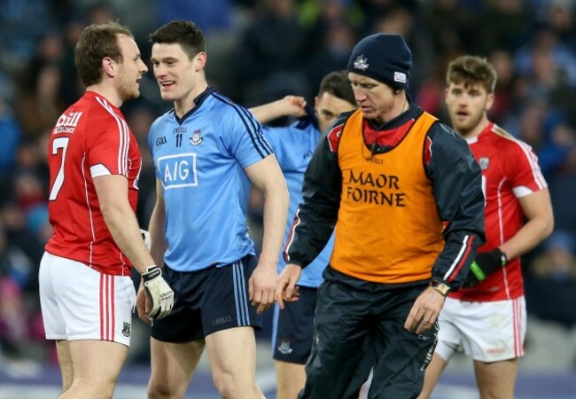 Diarmuid Connolly jokes with Brian O'Dirscoll