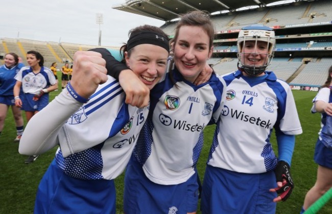 Maria Watson, Rebecca Finn and Emer Watson celebrate winning