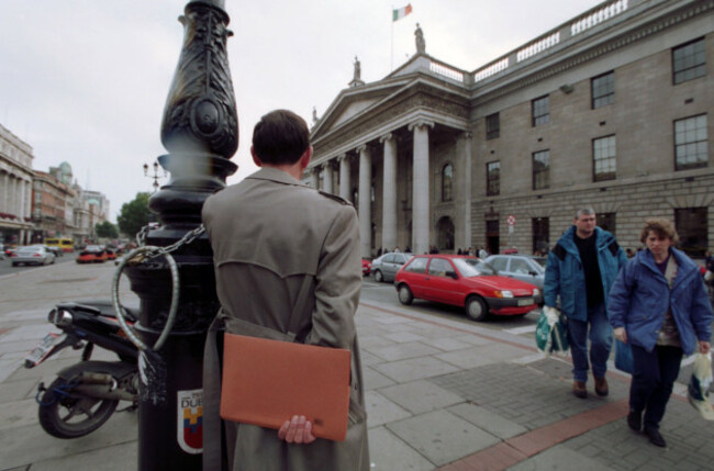 File Photo 50th Anniversary of blowing up of Nelsons Pillar. William Sutcliffe was talking on the Joe Duffy Radio Show today.