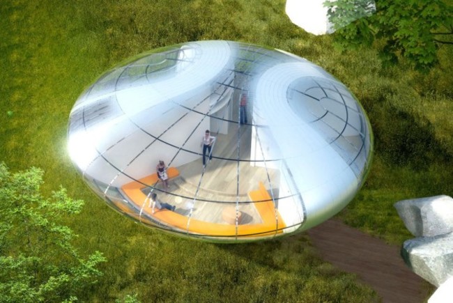 the-nest-pod-is-developed-around-a-north-south-axis-and-takes-up-a-mere-95-square-metres-of-space-the-structural-grid-which-radiates-from-the-center-allows-the-home-to-be-easily-fabricated-off-site-shipped-and-constru